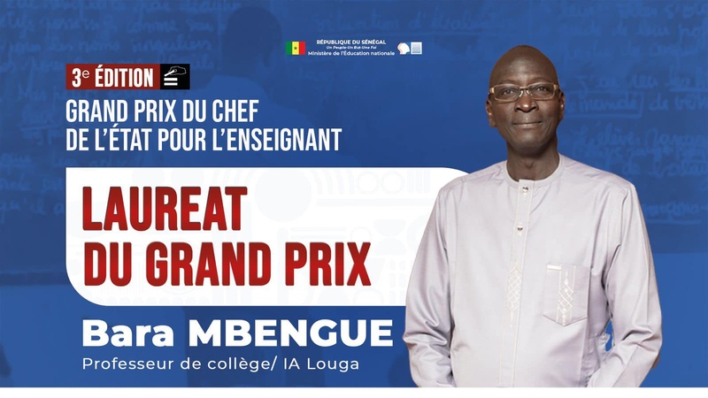 Education Grand prix du Chef de l’État: Bara Mbengue, meilleur enseignant du Sénégal