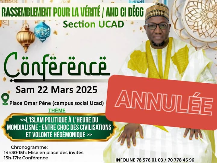 Cheikh Oumar Diagne dénonce l’interdiction de sa conférence à l’UCAD : « Le système survit partout avec des revanches… »