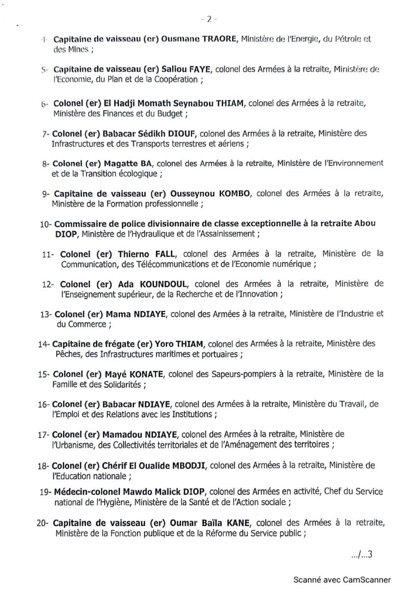 Nouvelles nominations de Hauts fonctionnaires de défense par le président Diomaye : 24 officiers supérieurs désignés
