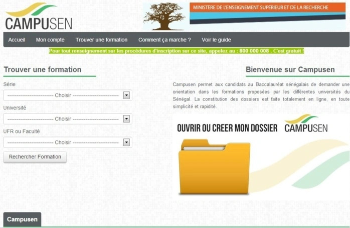 Lancement de la plateforme CAMPUSEN pour les inscriptions des nouveaux bacheliers