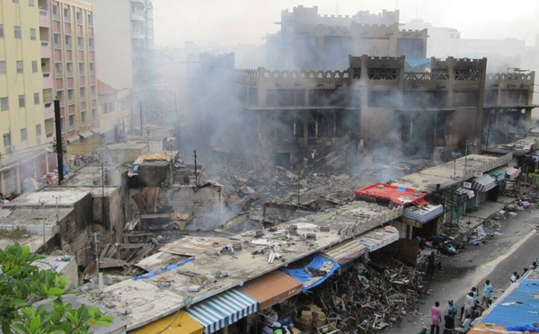 Incendie dévastateur au marché central de Thiès : une trentaine de cantines détruites  Meta description :